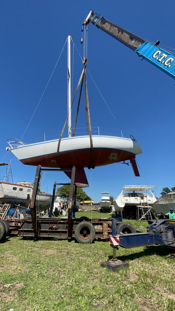 Boat storage area at Bluff Yacht Club